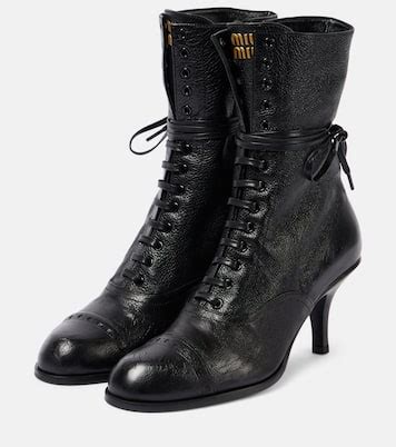 miu miu herrenschuhe leder schwarz|Miu Miu Stiefel .